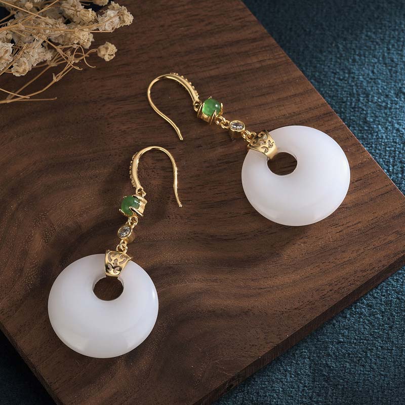 KarmaRipple's FengShui Ivory Jade Blessing Drop Earrings p12