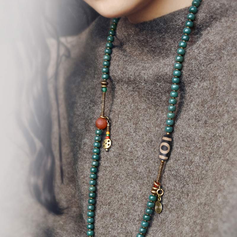 KarmaRipple's 108 Mala Beadwork Bodhi Seed Dzi Bead Wisdom Bracelet p5