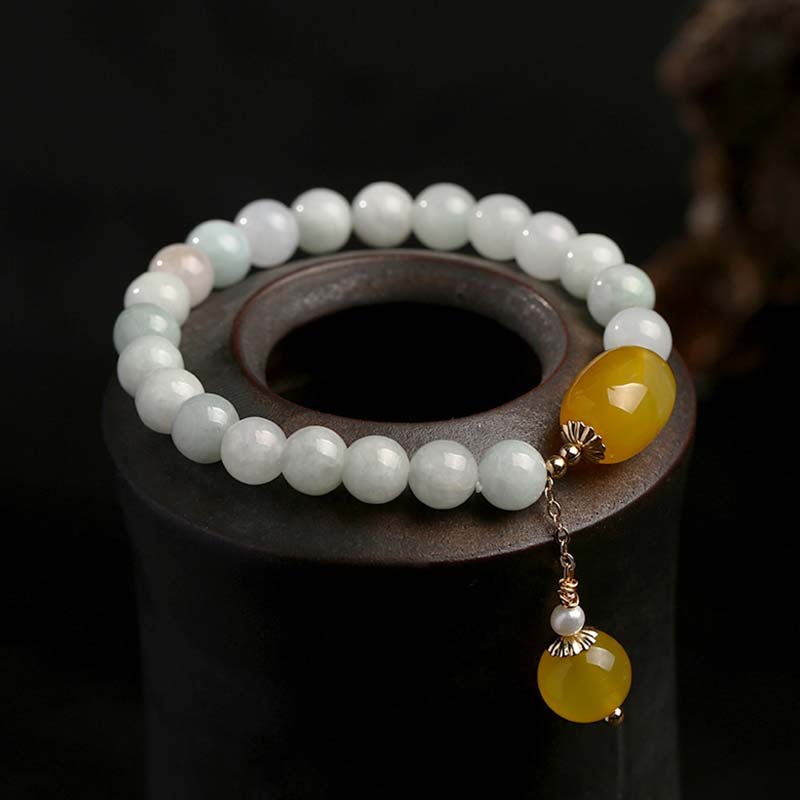 KarmaRipple's Authentic Ivory Jade Agate Protection Bracelet p14