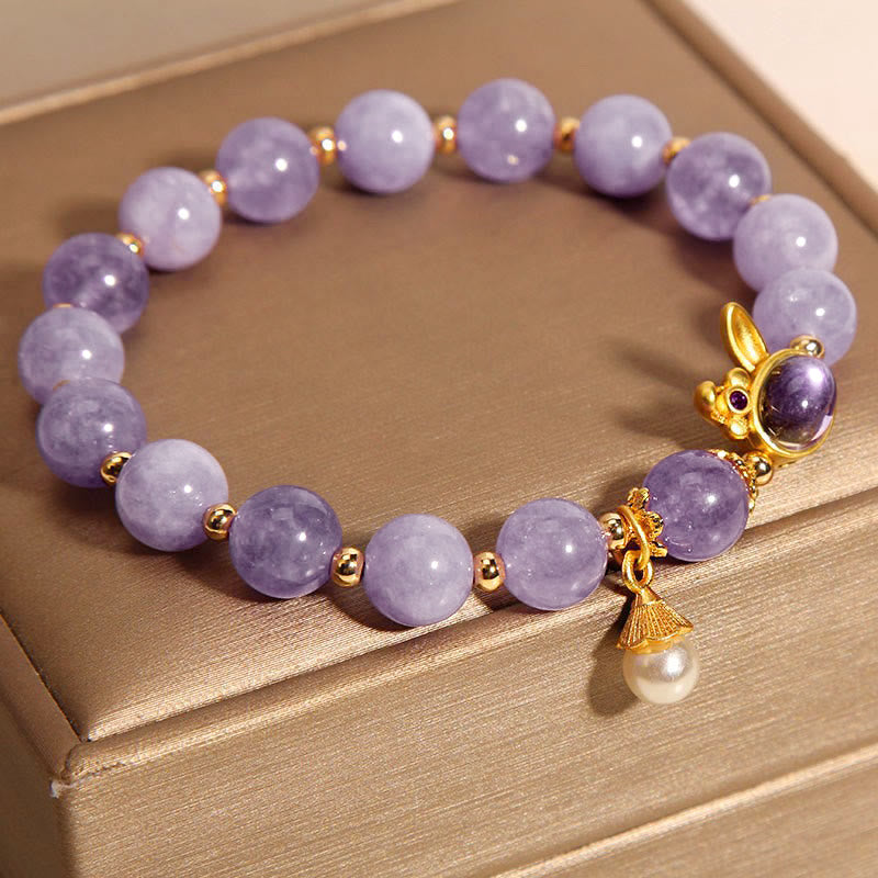 KarmaRipple's Authentic Purple Jade Rabbit Happiness Bracelet p5