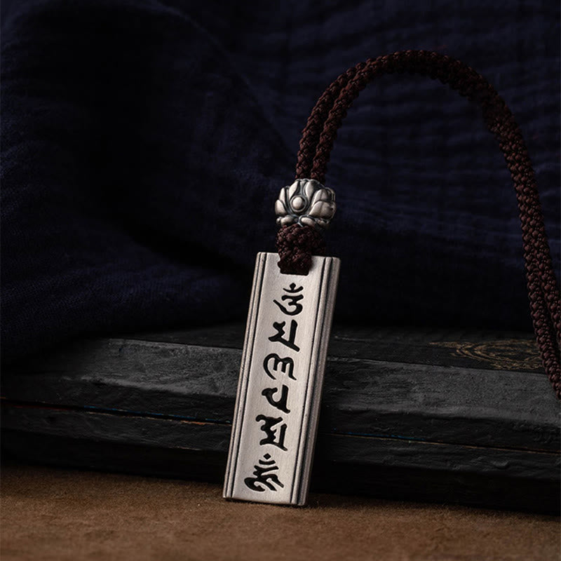 KarmaRipple's 999 Sterling Silver Om Mani Padme Hum Engraved Lotus Wisdom Pendant Necklace p2