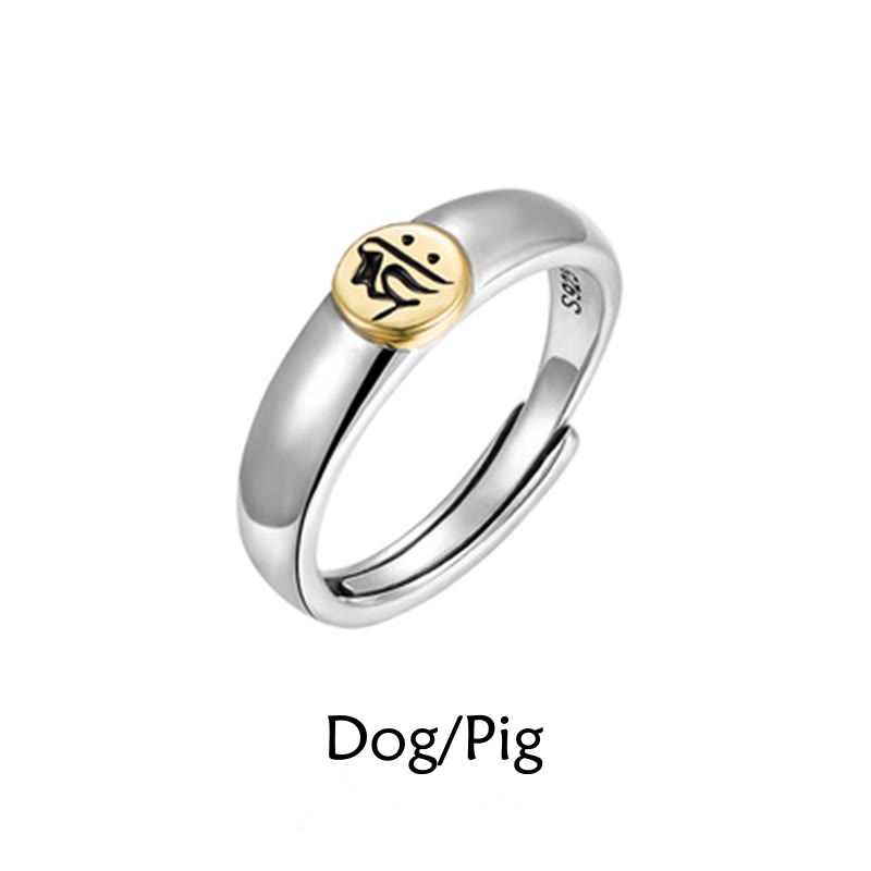 KarmaRipple's Tibetan Om Mani Padme Hum Carved Chinese Zodiac Natal Buddha Peace Ring p64