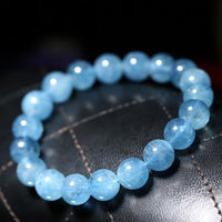 KarmaRipple's Buddhastoneshop Aquamarin Perlenstickerei Peace Balancing Armband