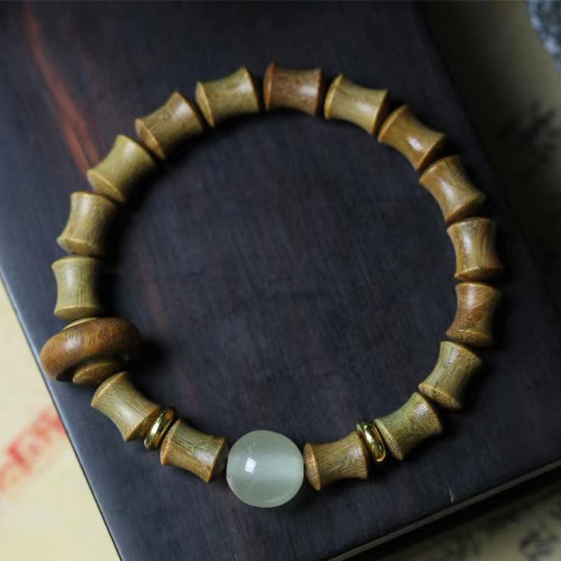 KarmaRipple's Ebony Green Sandalwood Black Rosewood Bamboo Peace Bracelet p16