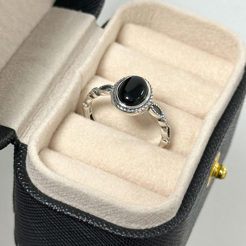 KarmaRipple's 925 Sterling Silver Black Onyx Fortune Ring p9