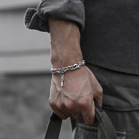 KarmaRipples Balance-Armband aus Bronze im Wikingerstil mit gedrehtem Webmuster