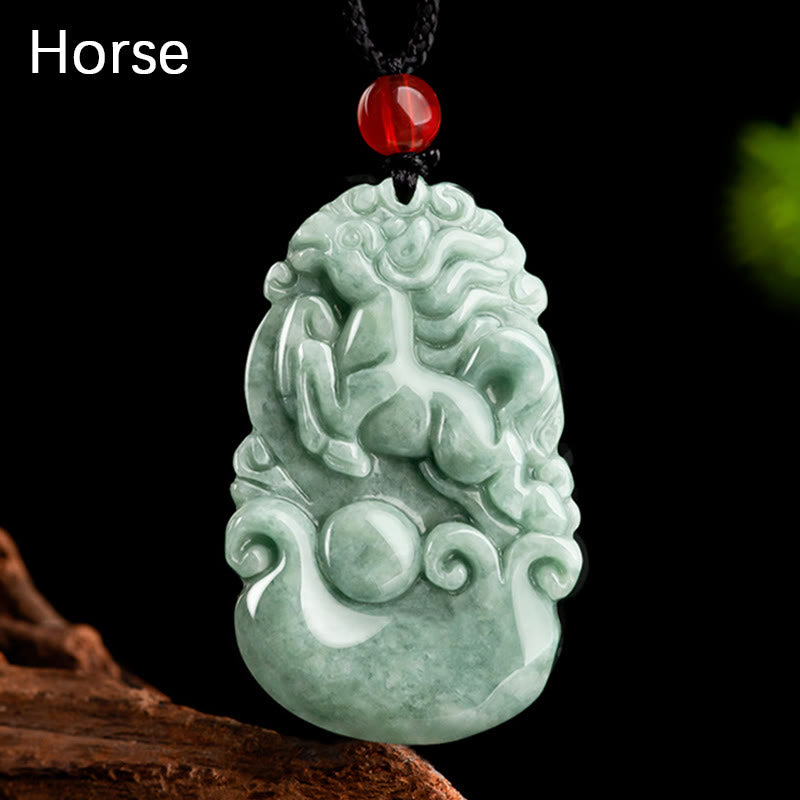 KarmaRipple's Authentic Green Jade 12 Chinese Zodiac Fortune Prosperity Pendant Necklace p7