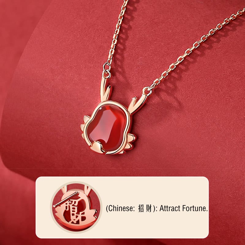 KarmaRipple's ???A Flash Sale- 925 Sterling Silver Year of the Dragon Authentic Red Agate Dragon Attract Fortune Fu Character Strength Bracelet Pendant Necklace Earrings p14