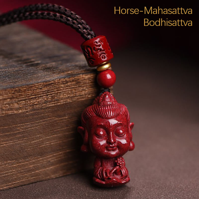 KarmaRipple's Chinese Zodiac Natal Buddha Authentic Cinnabar Amulet Keep Away Evil Spirits Pendant Necklace p33