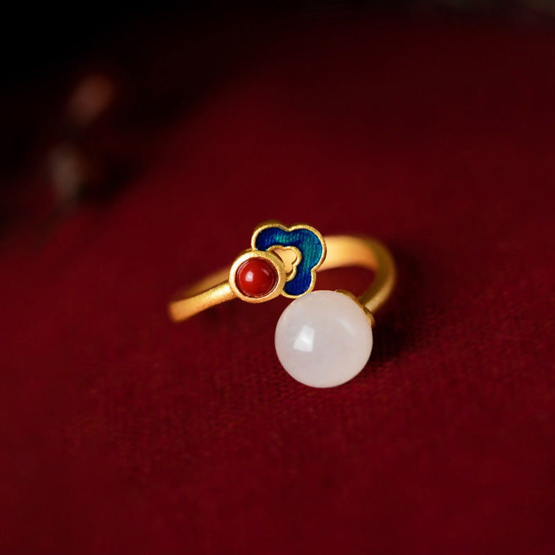 KarmaRipple's Ivory Jade Auspicious Cloud Blessing Fortune Ring p2