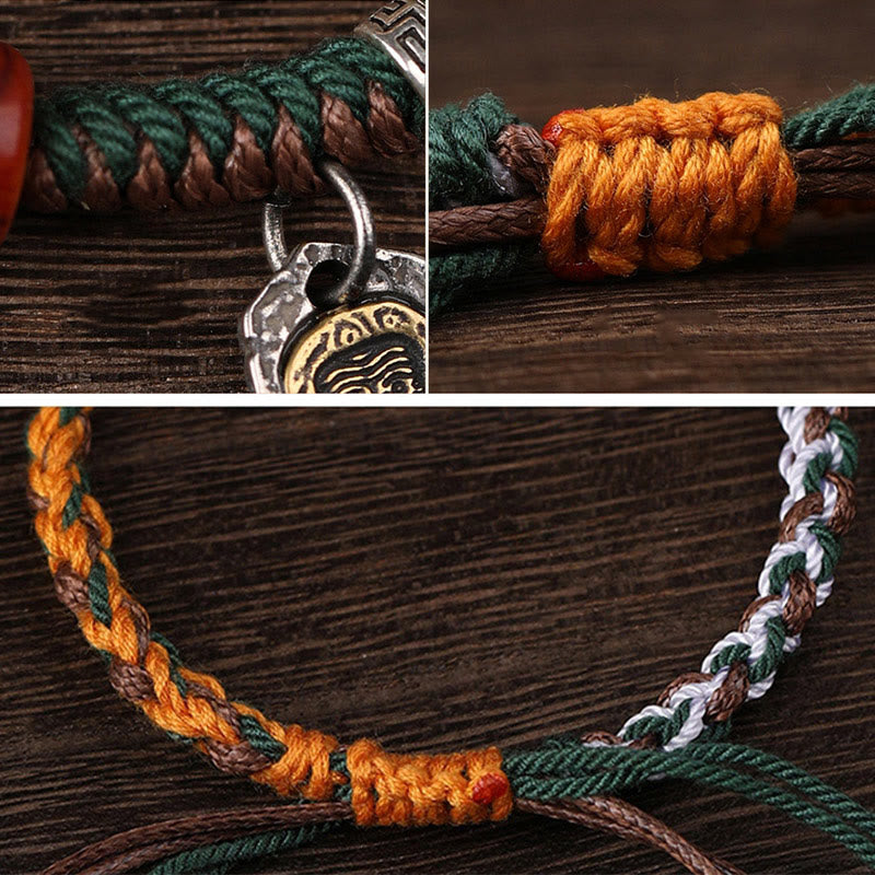 KarmaRipple's Handmade Tibetan Silver 925 Sterling Silver Zakiram Goddess of Wealth Camel Bone Protection Woven Bracelet p7