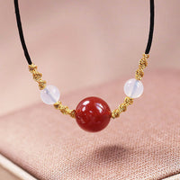 KarmaRipples authentisches rotes Achat-Chalcedon-Armband mit Anhänger und Selbstakzeptanz, Selbstvertrauen und Perlenkette