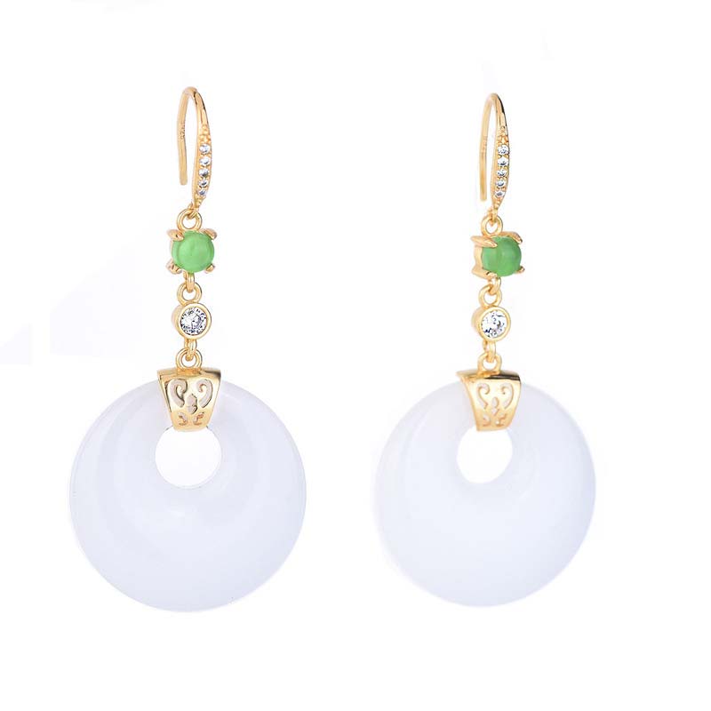 KarmaRipple's FengShui Ivory Jade Blessing Drop Earrings p13
