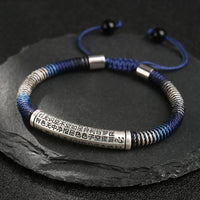KarmaRipples handgefertigtes gewebtes Armband „Herz-Sutra Calm“ aus 999 Sterlingsilber