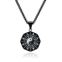 Halskette mit Bagua-Yin-Yang-Balance-Anhänger aus Titanstahl von KarmaRipple