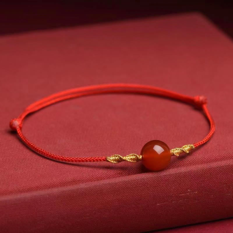 KarmaRipple's Authentic Red Agate Cat Eye Calm Woven String Bracelet Pendant Necklace p23