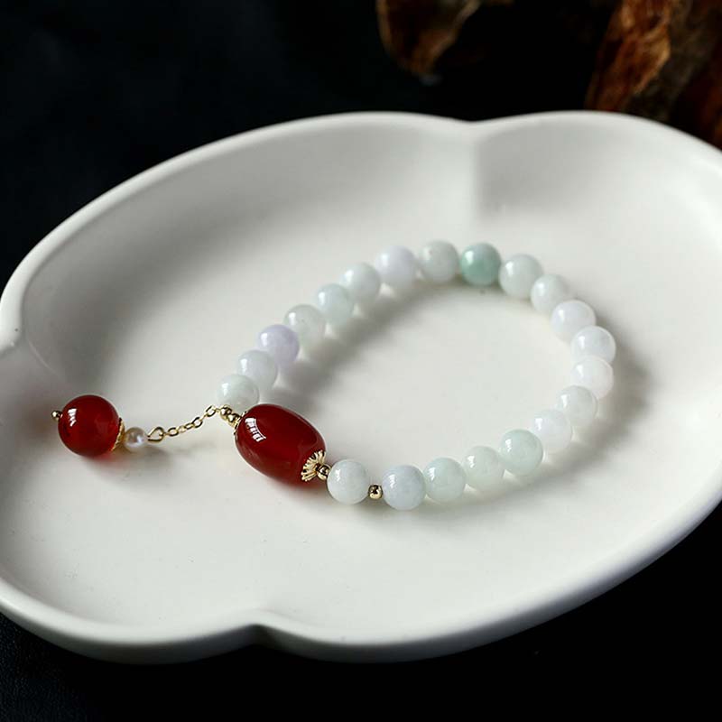 KarmaRipple's Authentic Ivory Jade Agate Protection Bracelet p11