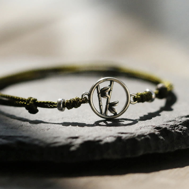 KarmaRipple's 925 Sterling Silver Bamboo Fortune String Bracelet p2