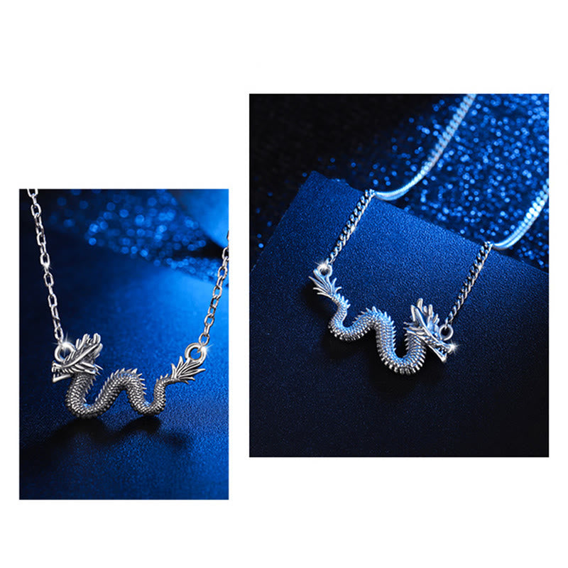 KarmaRipple's 925 Sterling Silver Year Of The Dragon Auspicious Dragon Protection Chain Pendant Necklace p8