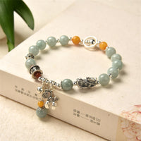 KarmaRipples 925 Sterling Silber Authentisches Jade Bernstein PiXiu Pony Erfolgsarmband
