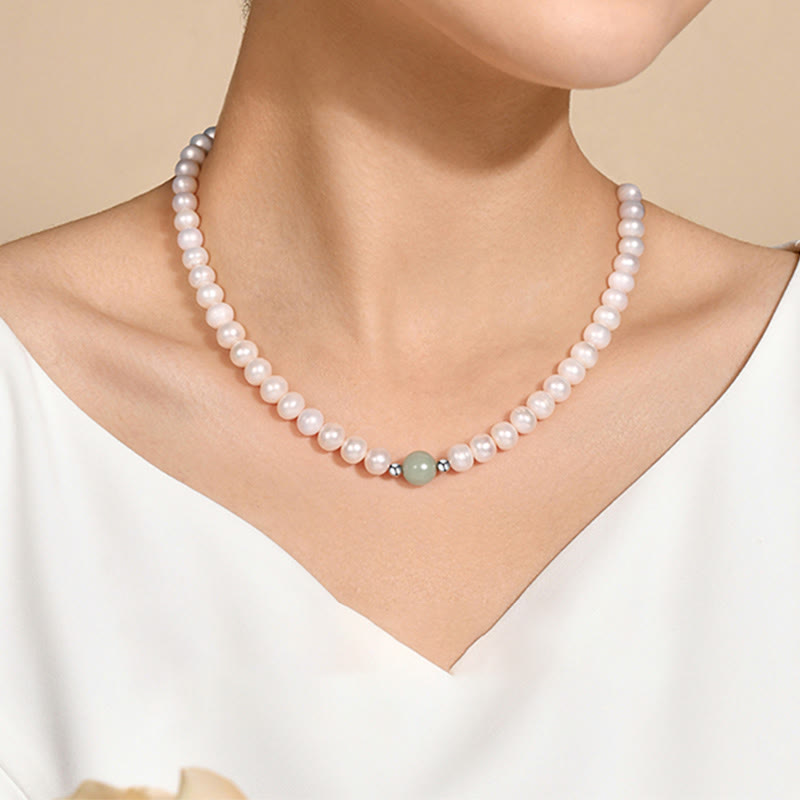 KarmaRipple's 925 Sterling Silver Authentic Pearl Jade Balancing Pendant Bracelet Earrings With Gift Box p2