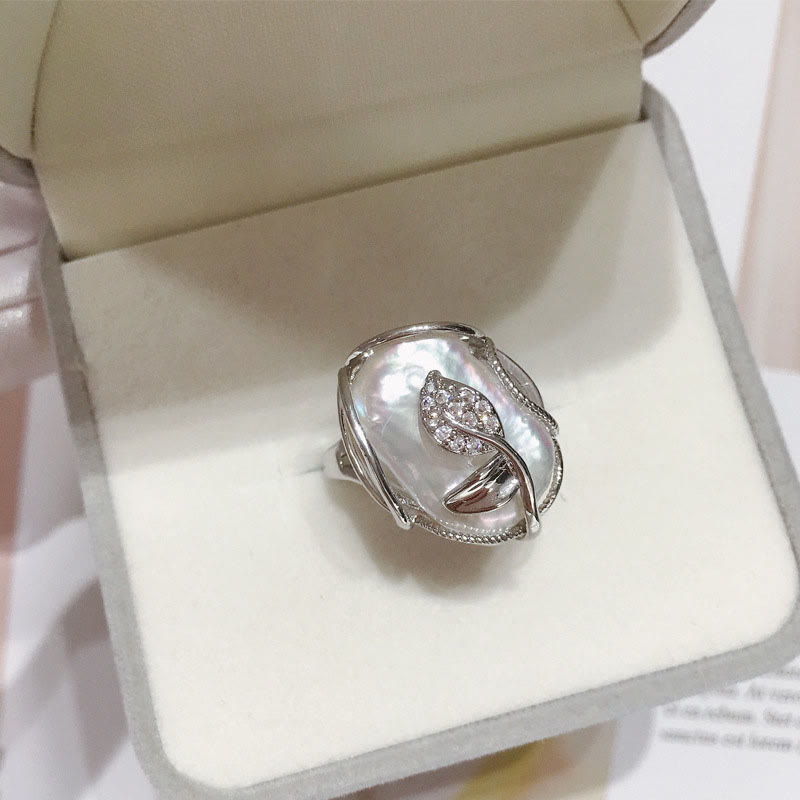 KarmaRipple's Pearl Bronze Plated Gold Flower Happiness Wealth Ring p14