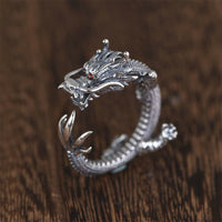 KarmaRipples 925 Sterling Silber Drachen-Glücksschutzring