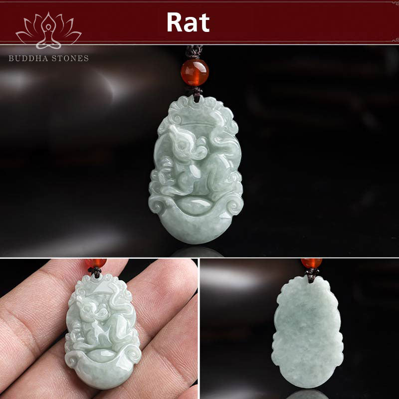 KarmaRipple's Authentic Jade 12 Chinese Zodiac Sucess Necklace Pendant p18
