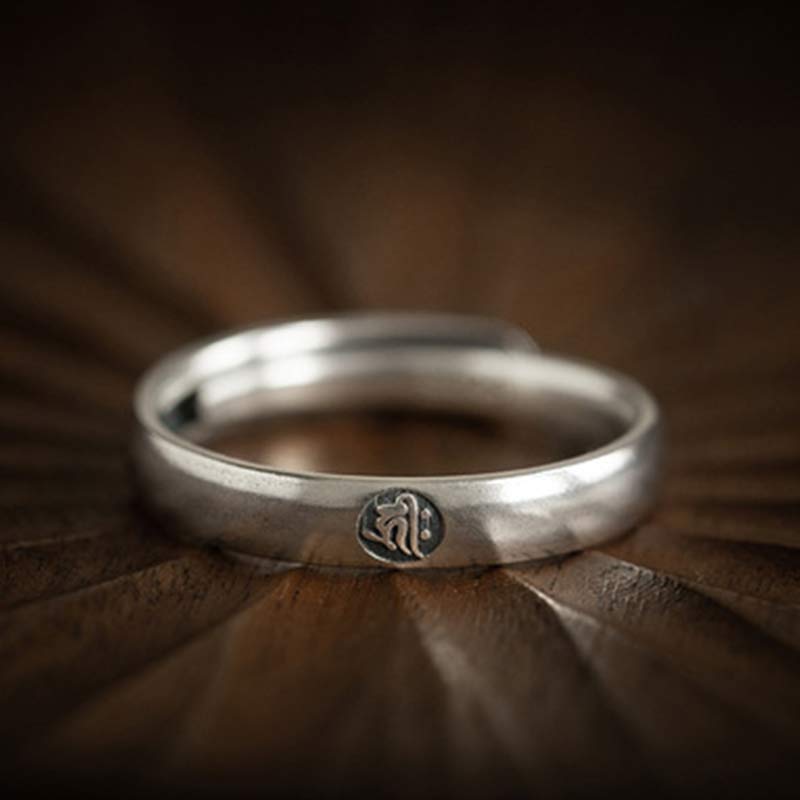 KarmaRipple's 925 Sterling Silver Chinese Zodiac Natal Buddha Blessing Pair Ring p16