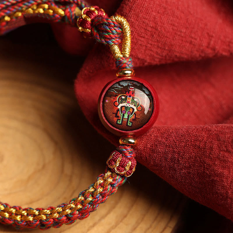 KarmaRipple's Colorful Rope Cinnabar Thangka Blessing Woven Bracelet p5