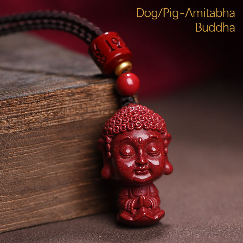 KarmaRipple's Chinese Zodiac Natal Buddha Authentic Cinnabar Amulet Keep Away Evil Spirits Pendant Necklace p8