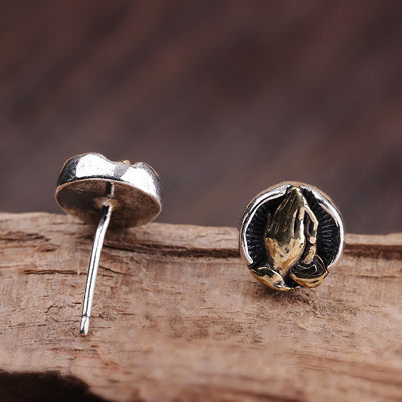 KarmaRipple's 925 Sterling Silver Namaste Equality Stud Earrings p13