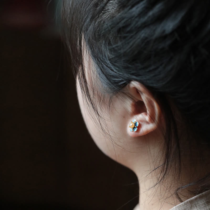 KarmaRipple's Peach Blossom Pearl Happiness Stud Earrings p5