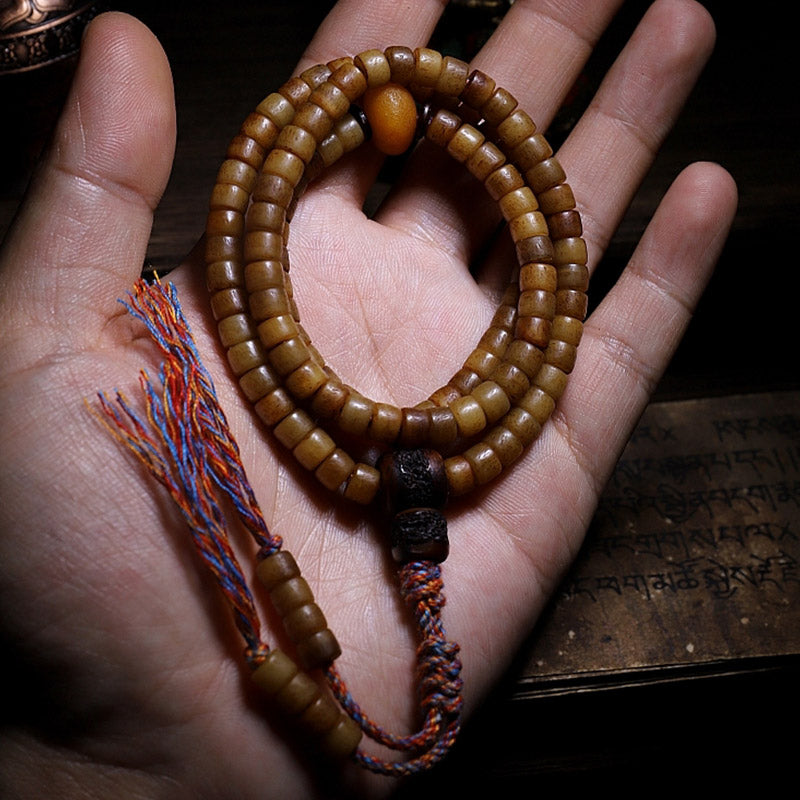 KarmaRipple's Tibet 108 Mala Beadwork Yak Bone Amber Balance Bracelet p11