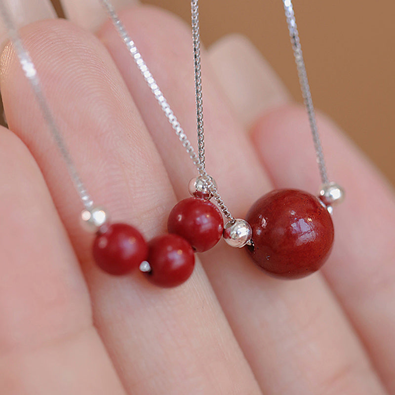 KarmaRipple's 925 Sterling Silver Cinnabar Bead Calm Blessing Pendant Necklace p8