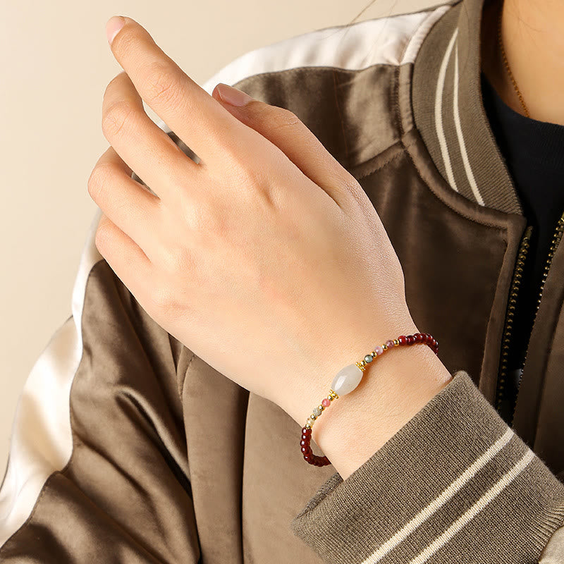 KarmaRipple's Garnet Jade Tourmaline Bead Passion Bracelet p4