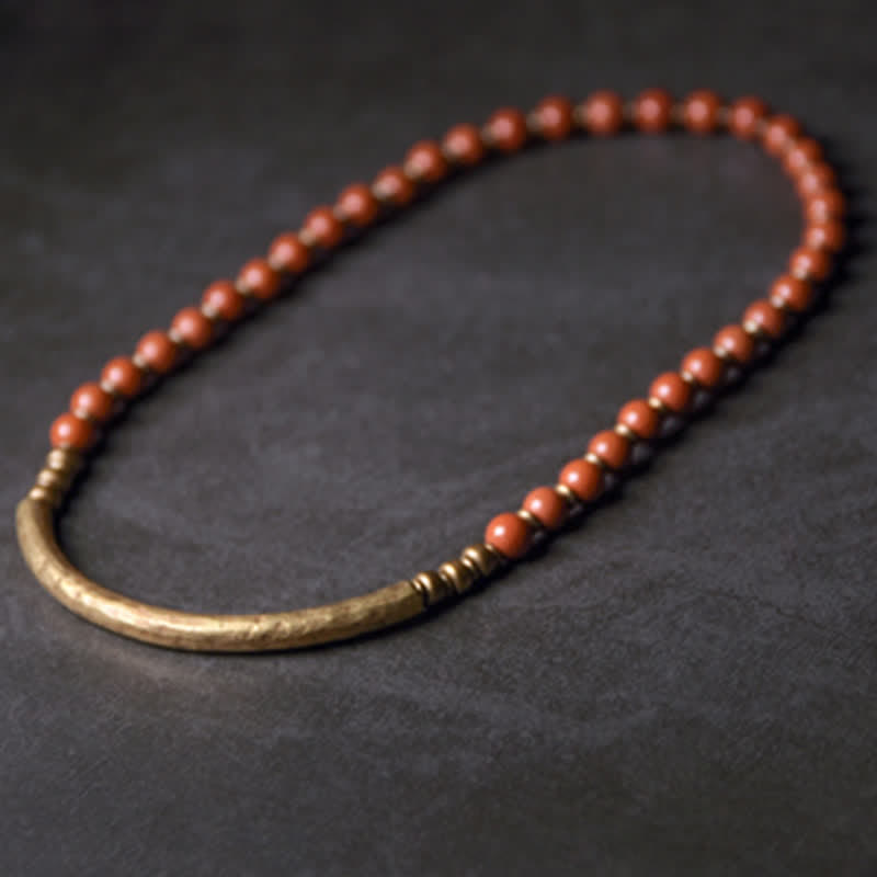 KarmaRipple's Red Jasper Moss Agate Black Obsidian Gemstone Bronze Peace Pair Bracelet p10