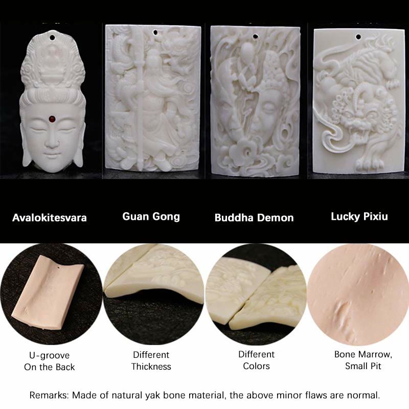 KarmaRipple's 108 Mala Beadwork Bodhi Seed Yak Bone Avalokitesvara Fortunate Pixiu Guan Gong Buddha Demon Peace Tassel Bracelet p12