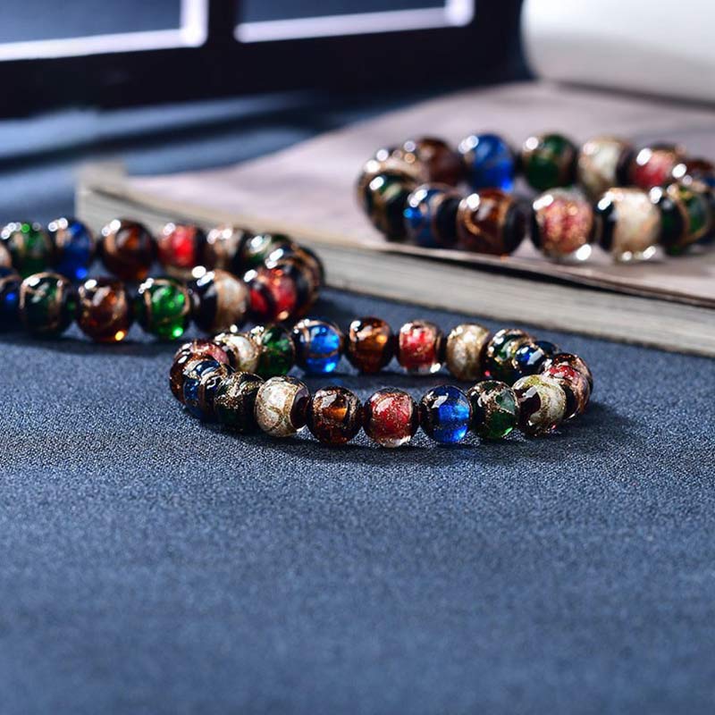 KarmaRipple's Colorful Liuli Glass Bead Fortune Bracelet p5
