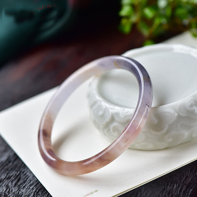 KarmaRipple's Purple Golden Silk Jade Wealth Bracelet Bangle p13