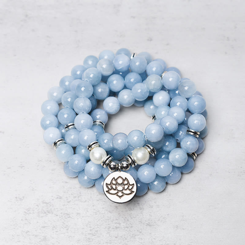 KarmaRipple's 108 Mala Beadwork Aquamarine Balancing Bracelet p1
