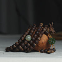 KarmaRipples 108 Mala-Perlenarbeiten Nha Trang Bai Qinan Agarwood Jade 999 Gold Peace-Armband (nur eins auf Lager)