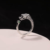 Verstellbarer Ring mit Drachen-Design im Vintage-Stil von KarmaRipple – Erfolg und Stärke
