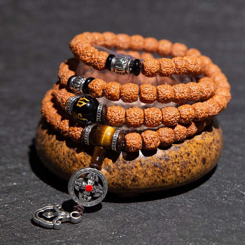 KarmaRipple's Tibet 108 Mala Beadwork Rudraksha Bodhi Seed Chinese Zodiac Natal Buddha Wealth Talisman Bracelet p1