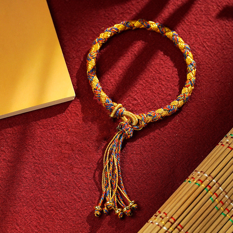 KarmaRipple's Handmade Tibetan Five God Of Wealth Dragon Scale Rope Fortune Braid Bracelet p26