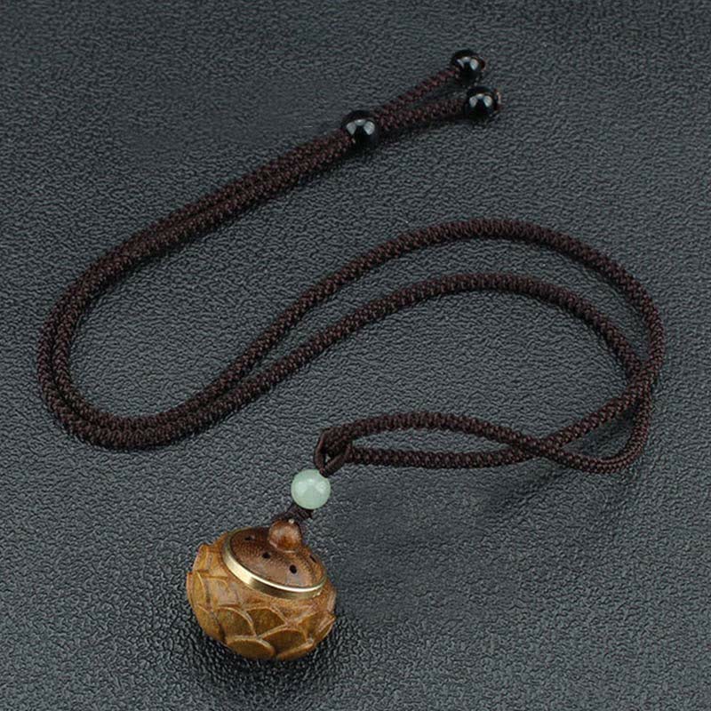 KarmaRipple's Tibet Green Sandalwood Rosewood Om Mani Padme Hum Lotus Positive Soothing Pendant Necklace p14