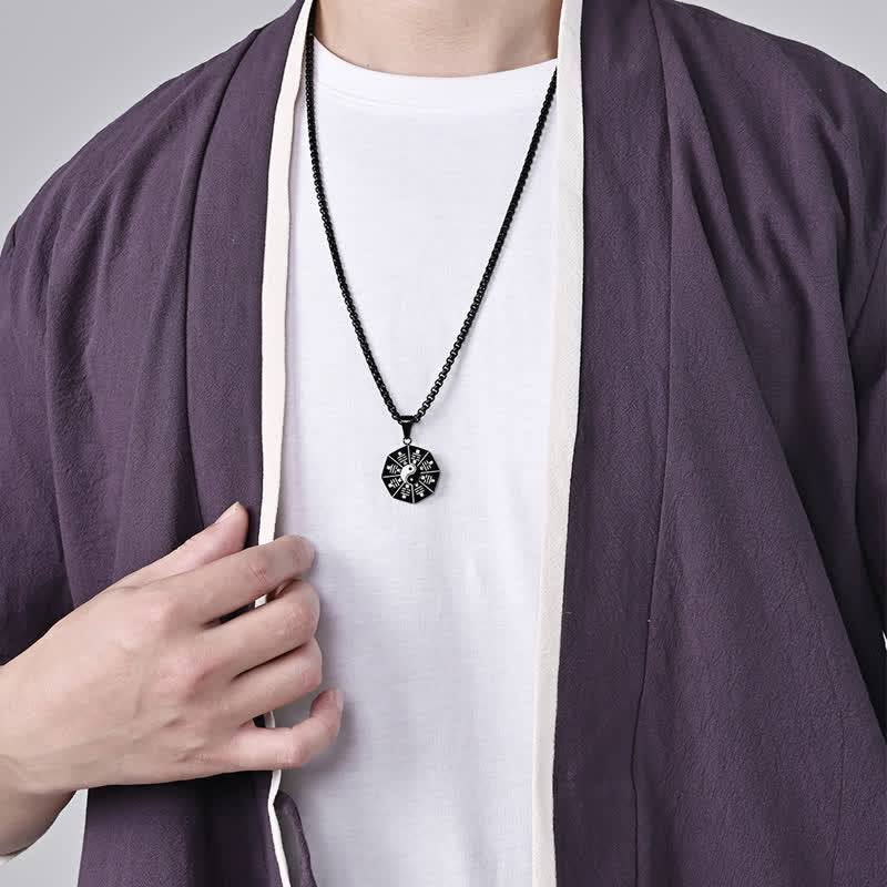 KarmaRipple's Bagua Yin Yang Titanium Steel Balance Pendant Necklace p6