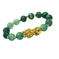 Handgefertigtes Pi Xiu-Erfolgsarmband aus Cyan-Jade von KarmaRipple