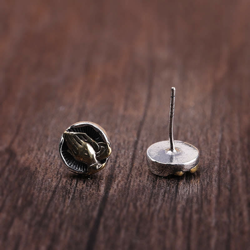 KarmaRipple's 925 Sterling Silver Namaste Equality Stud Earrings p12