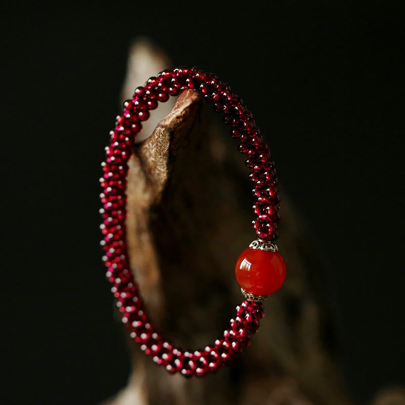 KarmaRipple's Authentic Garnet Pink Gemstone Red Agate Amazonite Bead Protection Bracelet p9